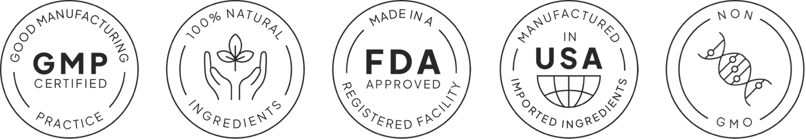 Memory Vitali GMP Certified and Non-GMO badges